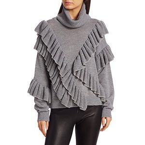 Alice + Olivia Libbie Ruffle Wool Blend Turtleneck